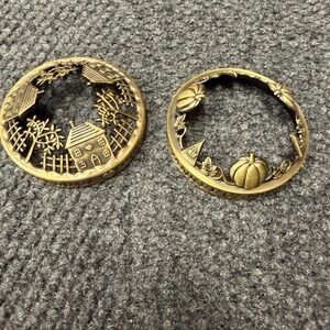 Yankee Candle Illuma-Lid Set Home Sweet Home Cottage & Pumpkin Bronze Toppers